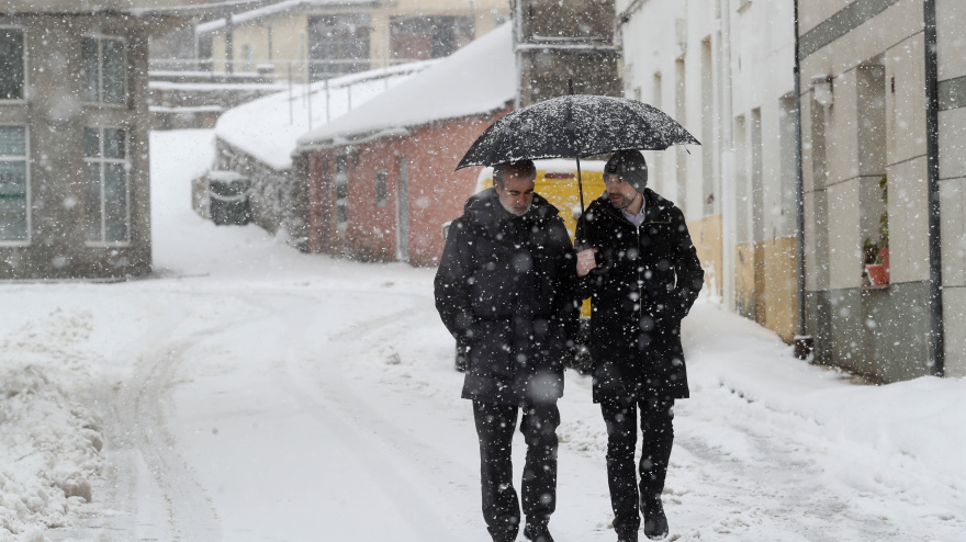 Pedrafita do Cebreiro, Lugo. Gran nevada en la montaña de Lugo en la transición entre las borrascas Joseph y Kristin.