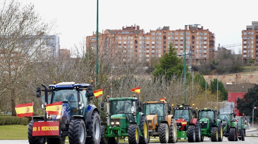 Tractorada a su llegada a Valladolid