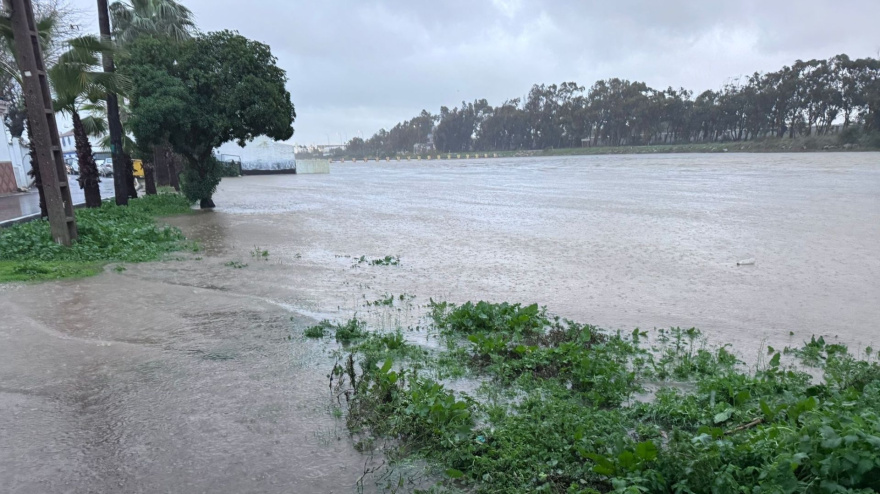 Crecida del río Guadarranque a su paso por San Roque, en Cádiz