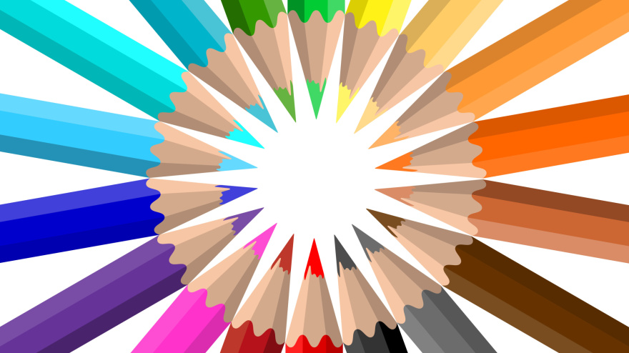 Círculo de colores vivos sobre fondo blanco