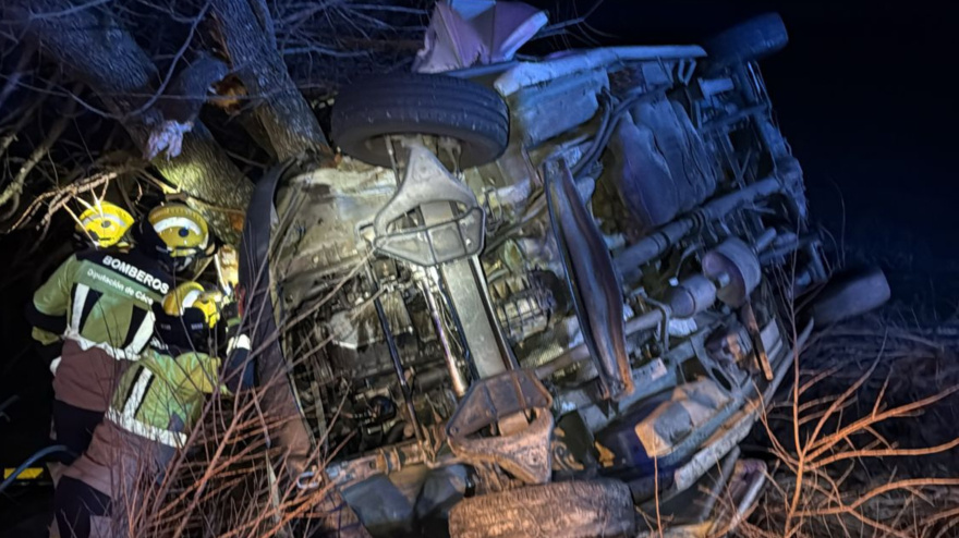 Intervención del SEPEI de la Diputación de Cáceres en el accidente de tráfico en Valencia de Alcántara