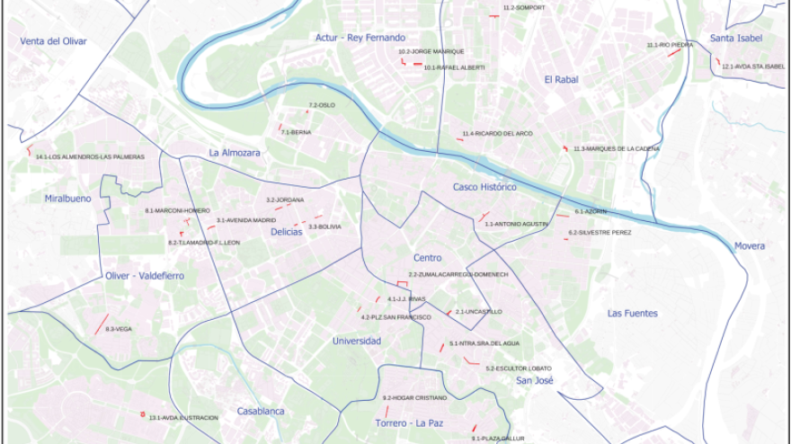Éste es el mapa de la Operación Asfalto 2026 en Zaragoza