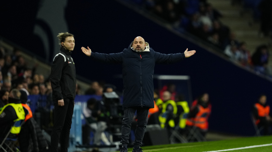 Manolo González, durante el Espanyol-Alavés