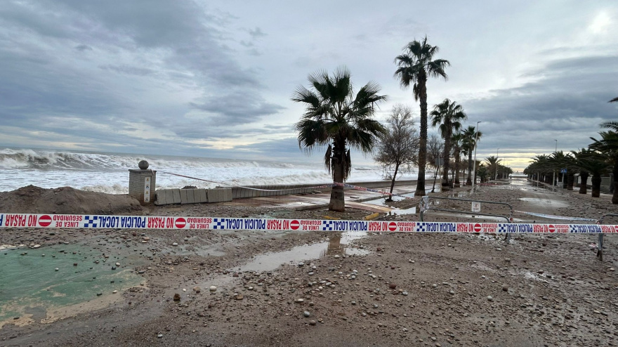 Efectos del temporal marítimo de enero en Moncofa