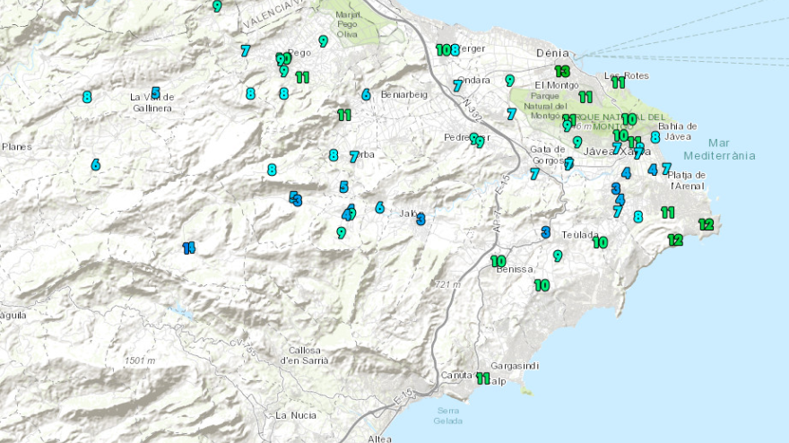 La Marina Alta vuelve a registrar un desplome de temperaturas
