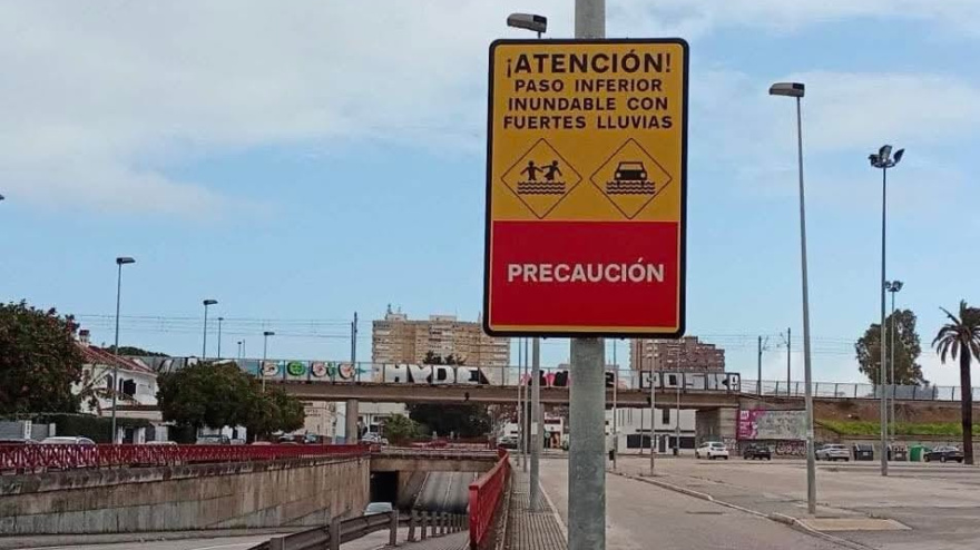 Señalización especial del Ayuntamiento de Jerez ante las inundaciones