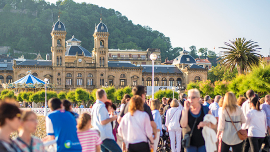 Turistas en San Sebastián