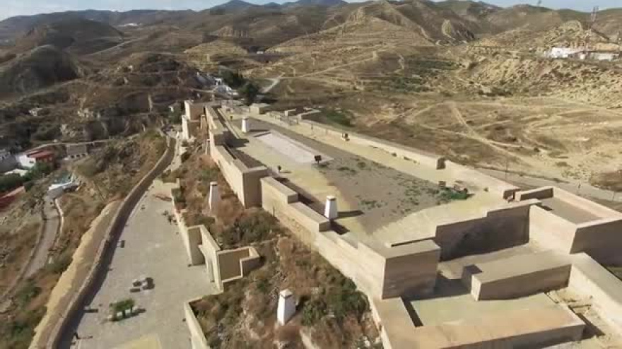 Vista aérea del castillo de Nogalte de Puerto Lumbreras, una fortaleza medieval de época andalusí