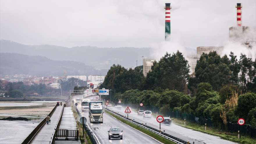 Una autovía durante la borrasca