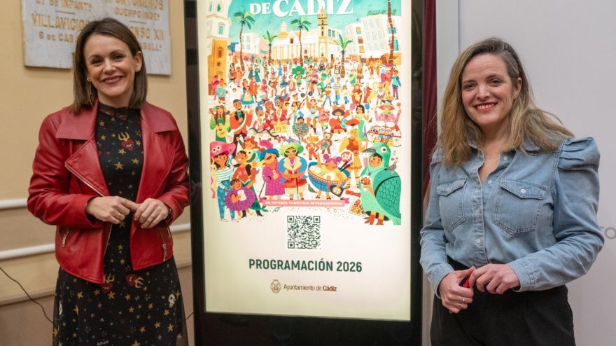 03/02/2026 Beatriz Gandullo y Maite González tras presentar el programa oficial del Carnaval,POLITICA ESPAÑA EUROPA ANDALUCÍAAYUNTAMIENTO DE CÁDIZ