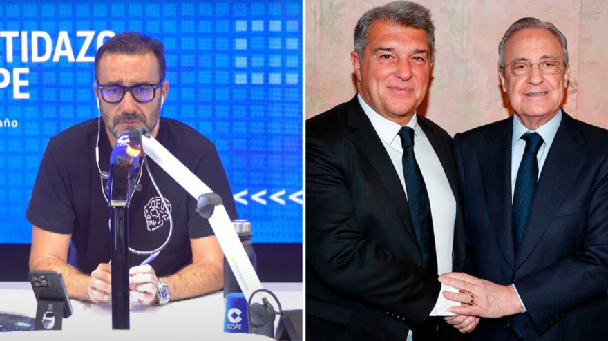 Juanma Castaño y Laporta junto a Florentino