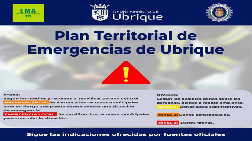 Activación del nivel 1 del Plan Territorial de emergencias en Ubrique