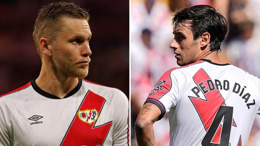 Alemao y Pedro Díaz, con la camiseta del Rayo Vallecano