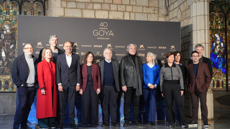 Foto de familia de la presentación de los Goya 2026