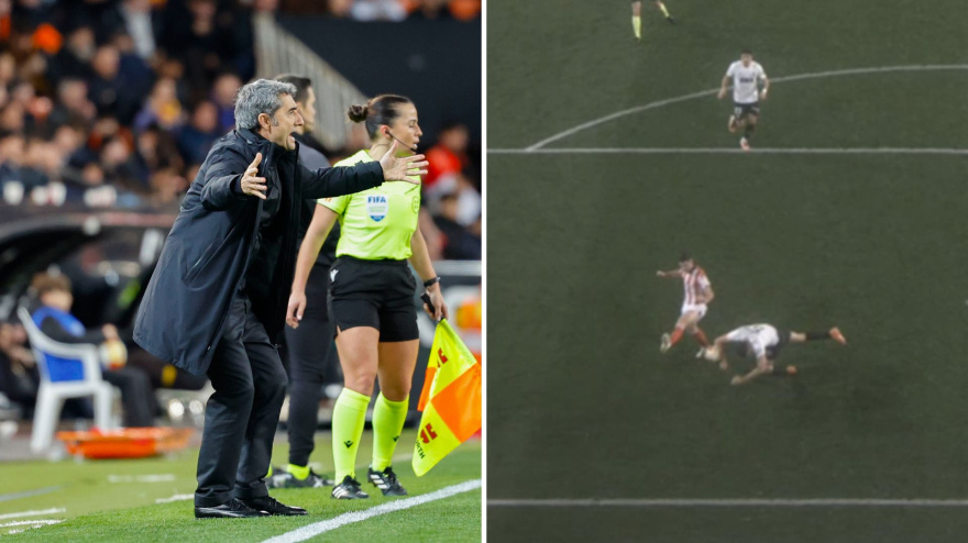 La sorpresa de Ernesto Valverde con el penalti pitado a su favor en el partido ante el Valencia