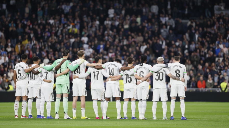 Plantilla del Real Madrid antes del partido ante el Rayo