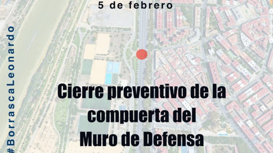 Cierre preventivo de la compuerta del muro de defensa