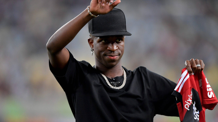 Vinicius Jr, en un acto con Flamengo