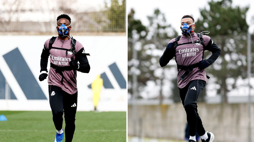 Vinicius y Mbappé, con las máscaras