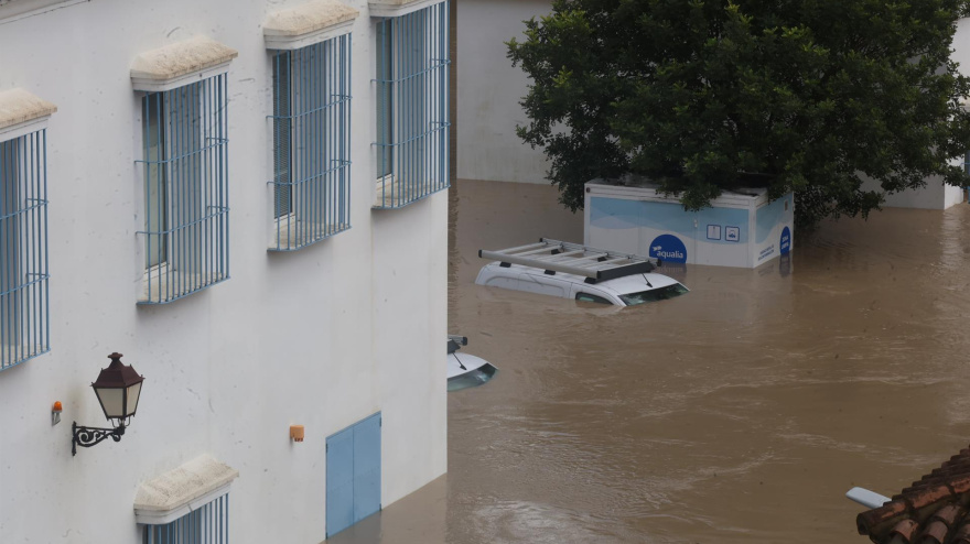 Zonas inundadas por las intensas lluvias en la localidad gaditana de Arcos de la Frontera