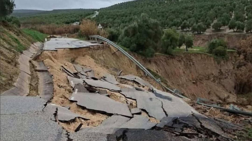 Jaén registra 347 incidencias por la borrasca Leonardo y 15 carreteras permanecen cortadas