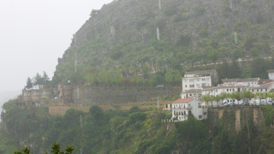 Lluvia en Grazalema, Andalucía, suroeste de España