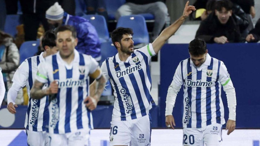 Melero celebra el gol de la victoria del Leganés contra el Granada
