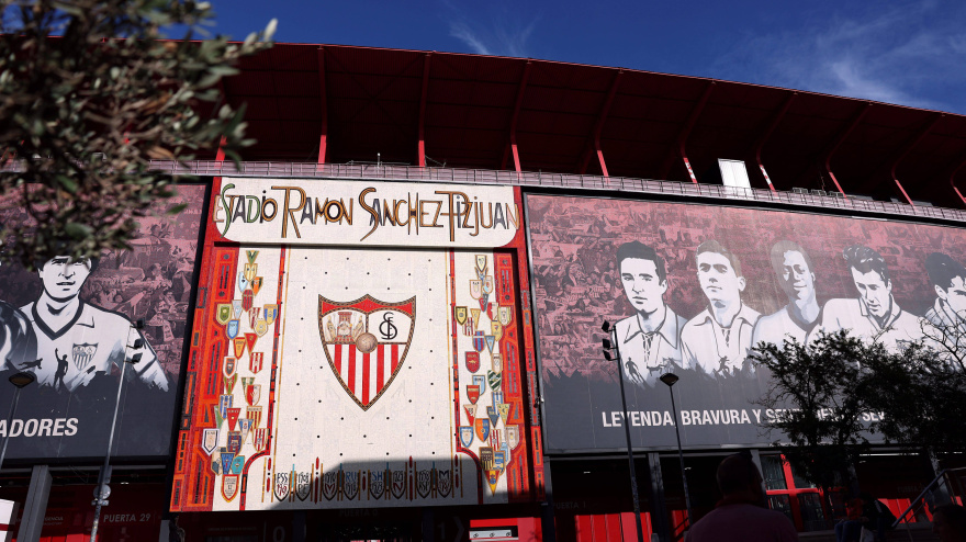 Vista de la fachada del Ramón Sánchez Pizjuán, estadio del Sevilla