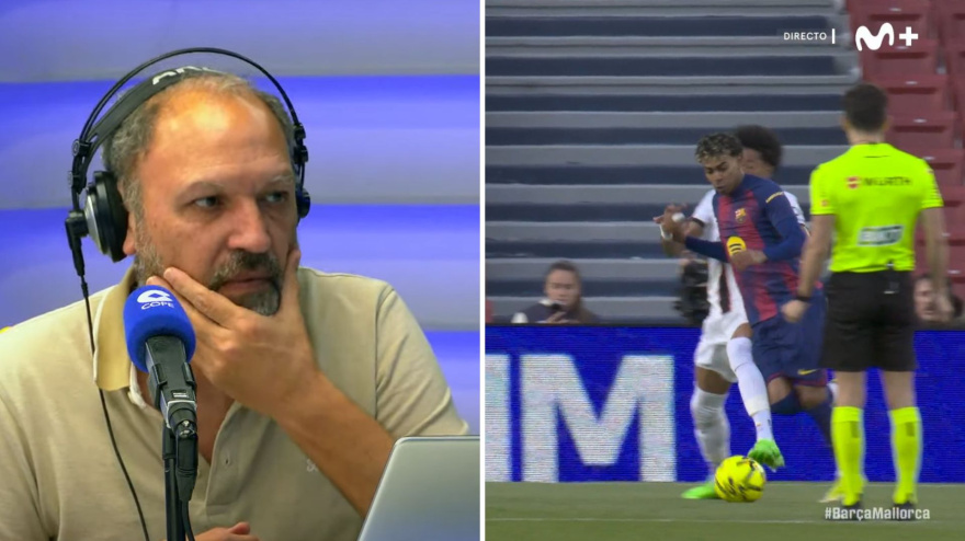 Pedro Martín analiza el posible penalti de Mojica a Lamine Yamal.