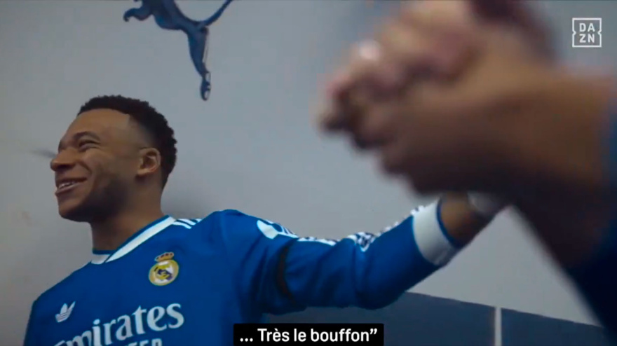 Imagen de Mbappé en el vestuario de Mestalla durante el Valencia-Real Madrid