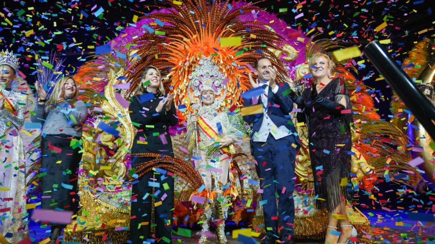 La concejal, en la gala del sábado del Carnaval para elegir a la reina adulta