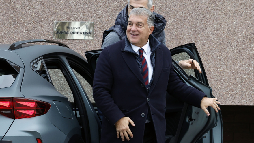 Joan Laporta, a su llegada a las oficinas del Barcelona