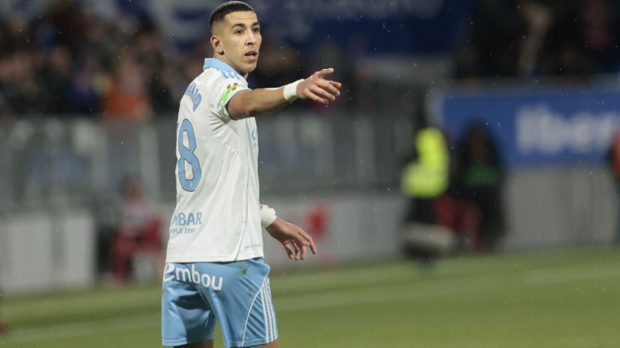 Jawad El Yamiq, durante el Zaragoza-Eibar