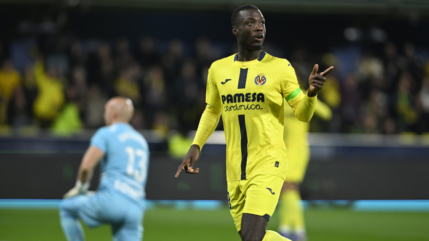 Nicolas Pépé celebra su gol, en el Villarreal - Espanyol