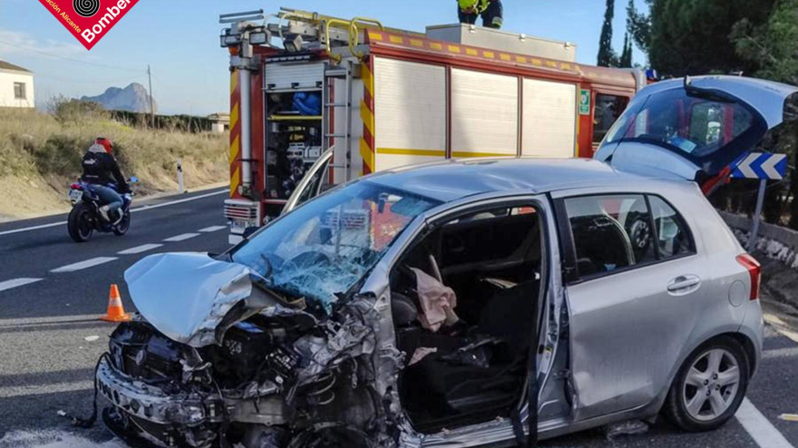 Choque frontal en Benissa