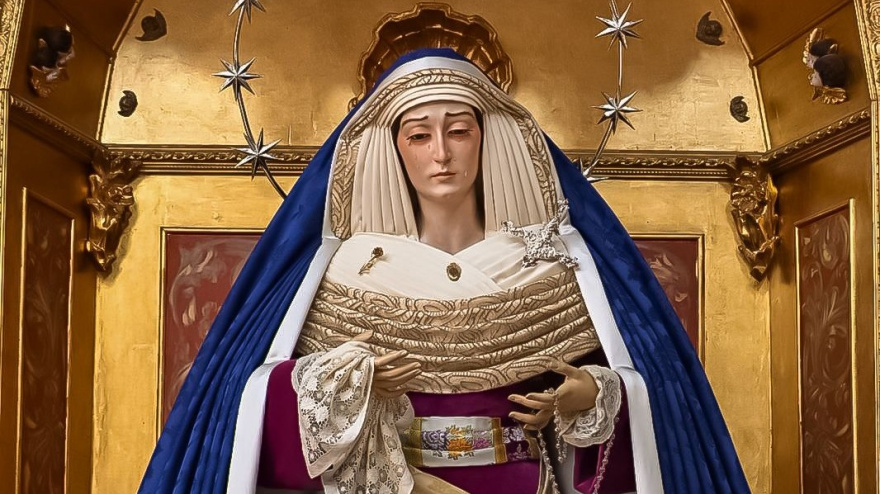Virgen de la Amargura vestida de hebrea por Paco Garví con motivo de la próxima Cuaresma