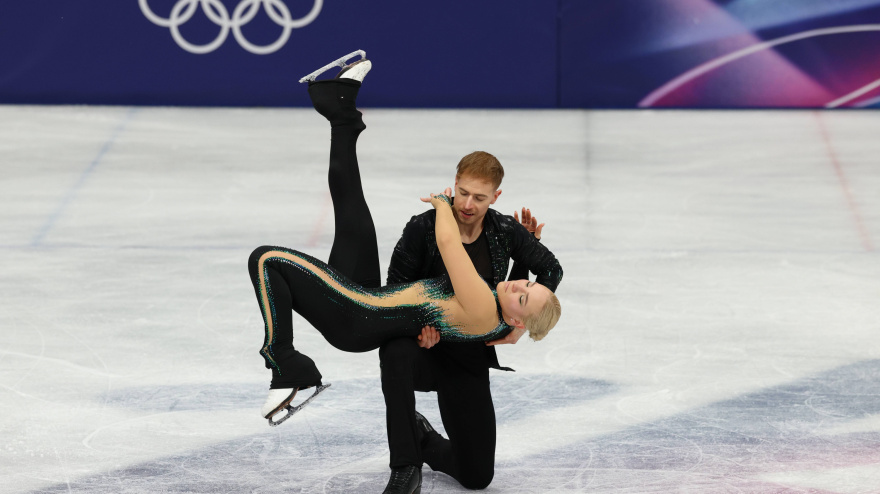 Katerina Mrázková y Daniel Mrázek realizando una de sus rutinas durante los Juegos Olímpicos