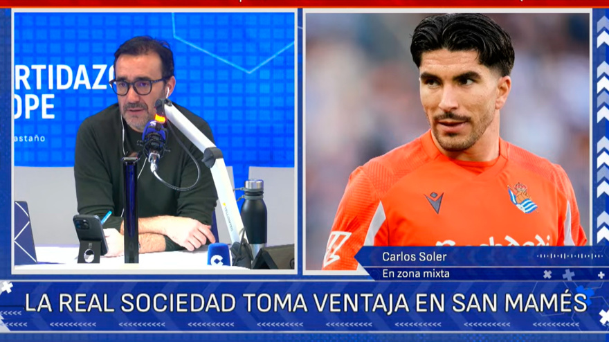Juanma Castaño entrevista a Carlos Soler, jugador de la Real Sociedad, en El Partidazo de COPE