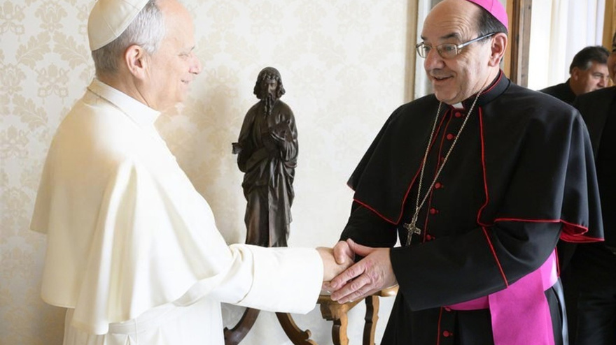 12/02/2026 El Papa y el arzobispo de Pamplona, Florencio Roselló.SOCIEDAD ESPAÑA EUROPA NAVARRAARZOBISPADO DE PAMPLONA