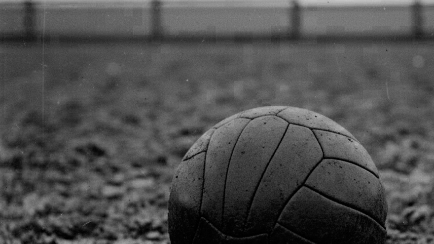 Recreación de una imagen de un antiguo partido de fútbol