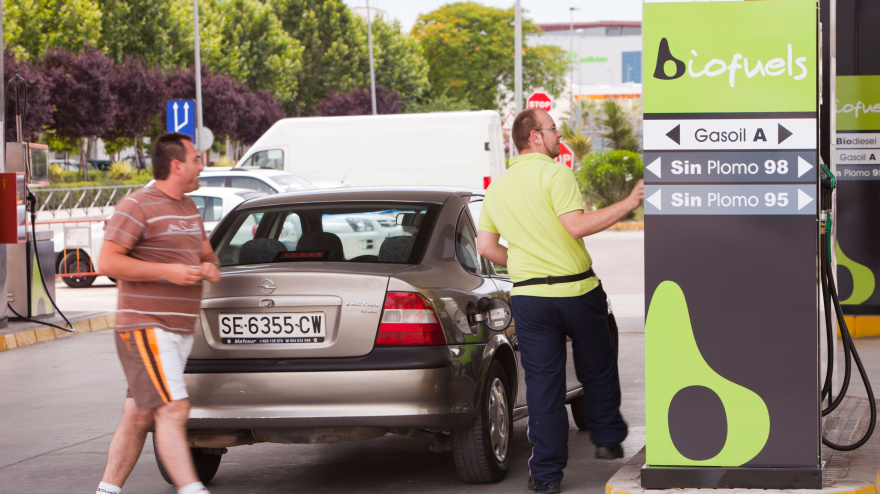 Una gasolinera de biocombustibles en Écija, Andalucía, España. La única gasolinera puramente de biocombustibles en Andalucía.