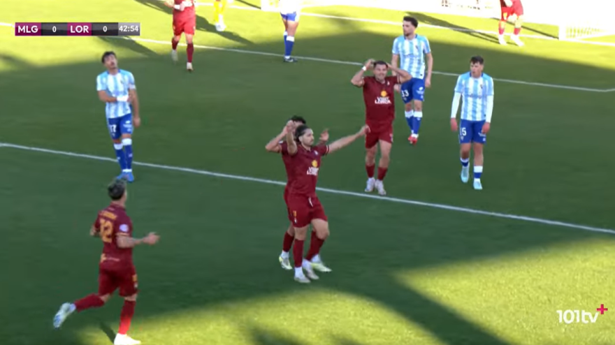 Gol de Peque con el CF Lorca Deportiva ante el Málaga CF B