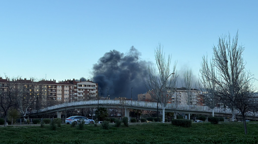 Incendio en la fábrica de Saica