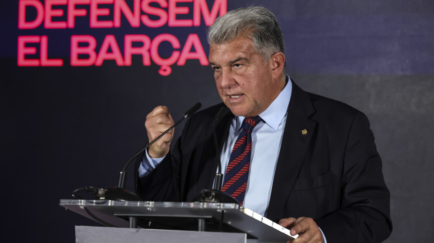 Joan Laporta, en la presentación de su candidatura a la presidencia del Barcelona
