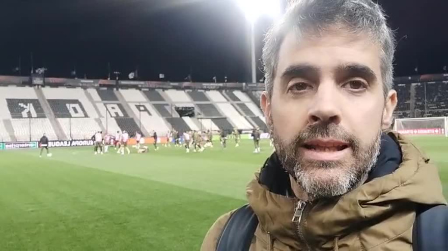 Santi Peón desde el entrenamiento del Celta en Salónica
