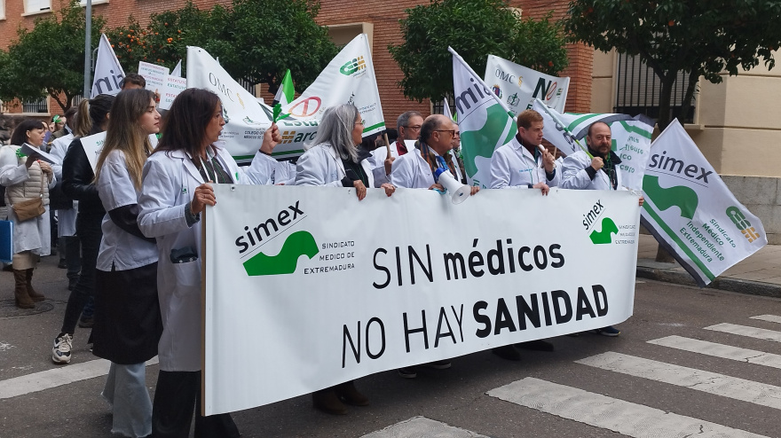 Manifestación de los facultativos en Santa Marina