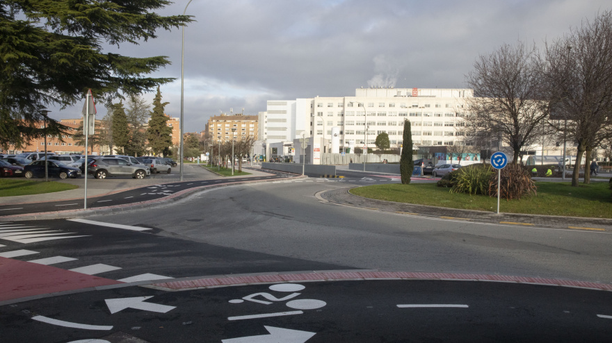 Obras en la calle Irunlarrea de Pamplona