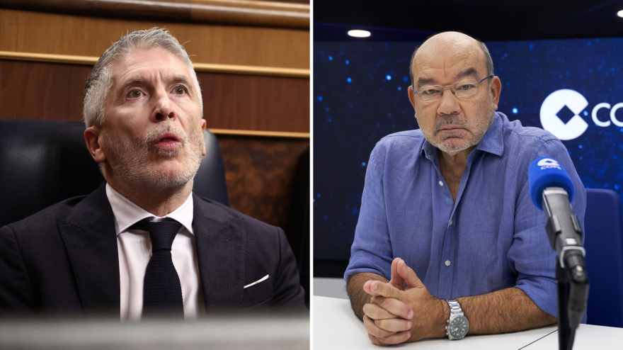 El ministro del Interior, Fernando Grande-Marlaska, y Ángel Expósito