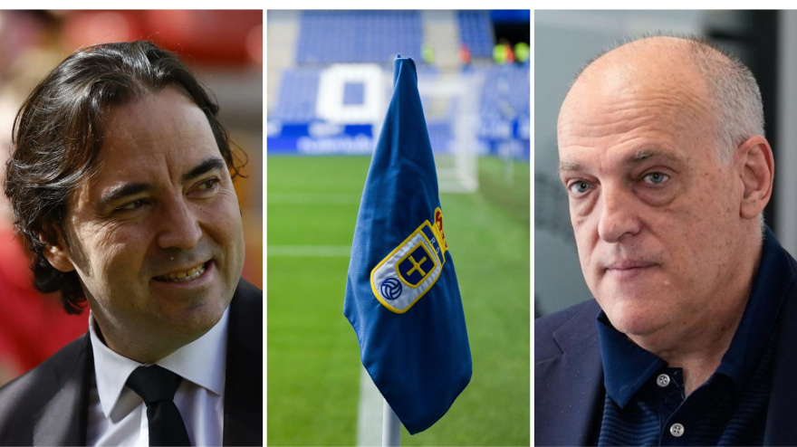 Martín presa, presidente del Rayo (izda.) y Javier Tebas, presidente de LaLiga (dcha.)