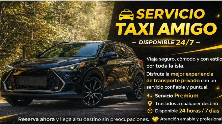 Taxista pirata anunciando un servicio